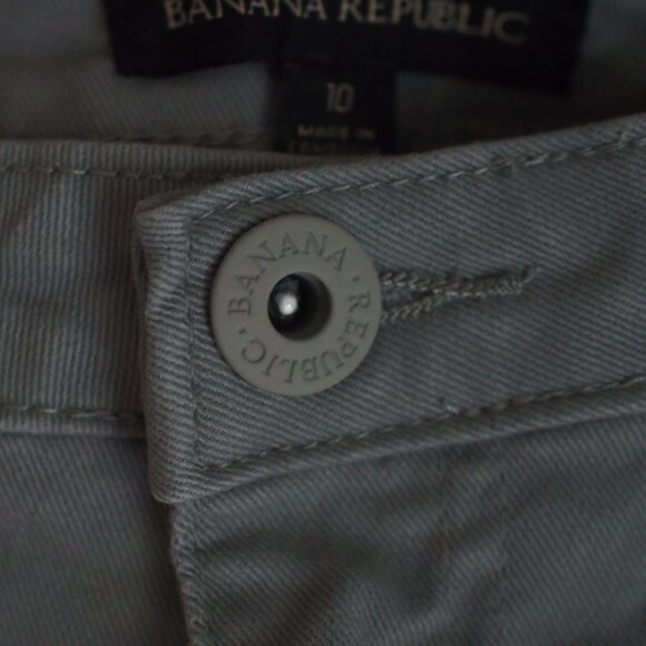 Banana Republic | Grey Cotton Twill High Rise Pants - Picture 4 of 9